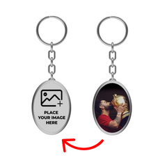 Next Print Custom Photo Printed Oval Shape Key Chain.