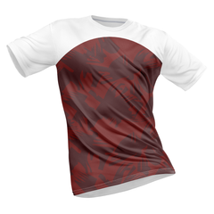 Polyester Half Sleeve Jersey with Round Collar and All Over Digital Print.