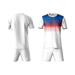 Next Print Round neck jersey white with shorts NPTS05