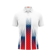Next Print Customized Polo Neck White Jersey NPTS04