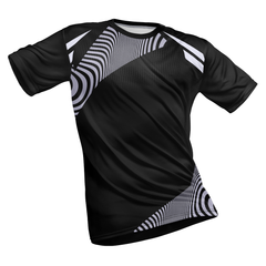 Polyester Half Sleeve Jersey with Round Collar and All Over Digital Print.