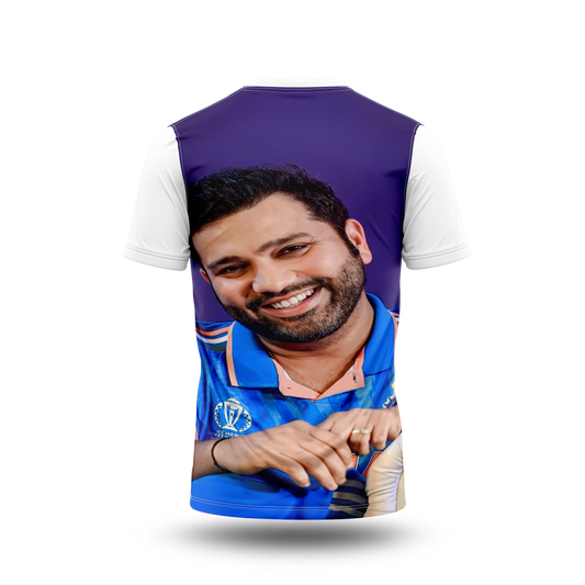 Rohit Sharma Photo Printed T-Shirt.