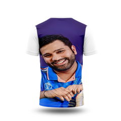 Rohit Sharma Photo Printed T-Shirt.
