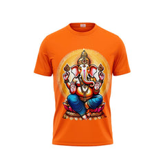 Next Print Ganesha Printed Tshirt Orange Colour Design 8