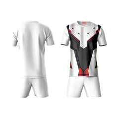 Next Print Round neck jersey white with shorts NPTS15
