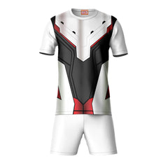 Next Print Round neck jersey white with shorts NPTS15