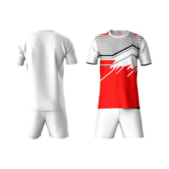 Next Print Round neck jersey white with shorts NPTS16