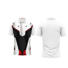Next Print Customized Polo Neck White Jersey NPTS40