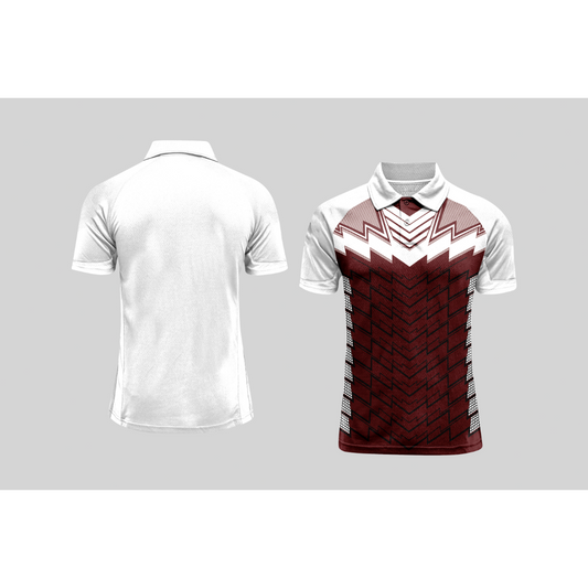 Next Print Cricket Polo Half White Customized Jersey NPCWH00A114