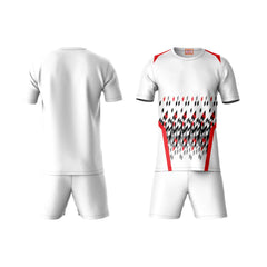Next Print Round neck jersey white with shorts NPTS20