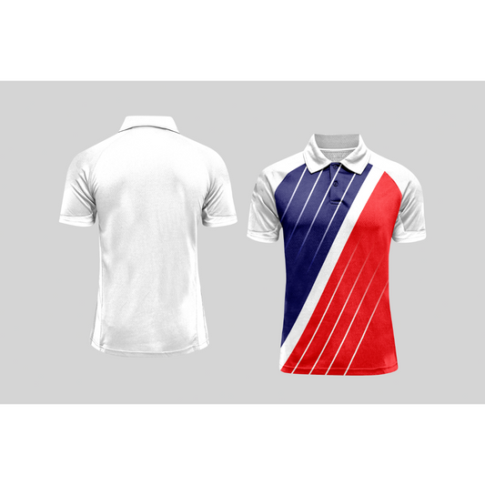 Next Print Cricket Polo Half White Customized Jersey NPCWH00A119
