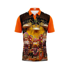 Next Print Puri Jagannath Photoprinted Tshirt Orange Colour Rath Yathra Design 11