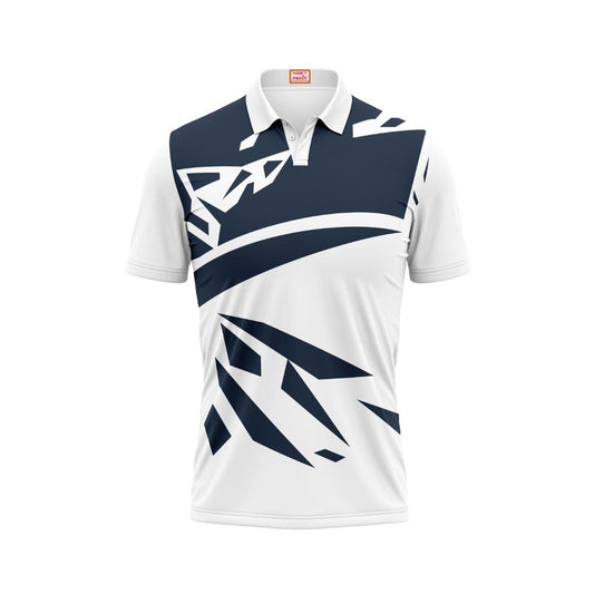 Next Print Customized Polo Neck White Jersey - NPTS113