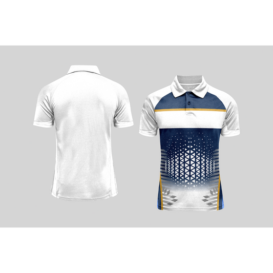 Next Print Cricket Polo Half White Customized Jersey NPCWH00A11