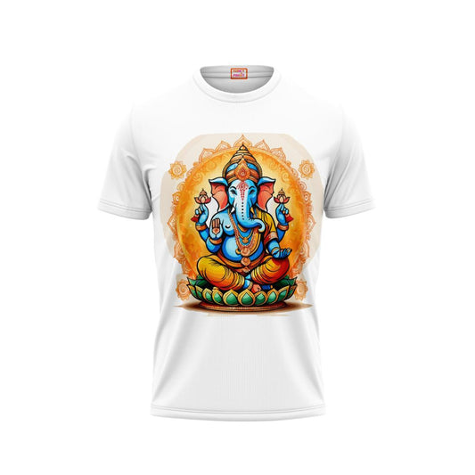 Next Print Ganesha Printed Tshirt White Colour Design 11