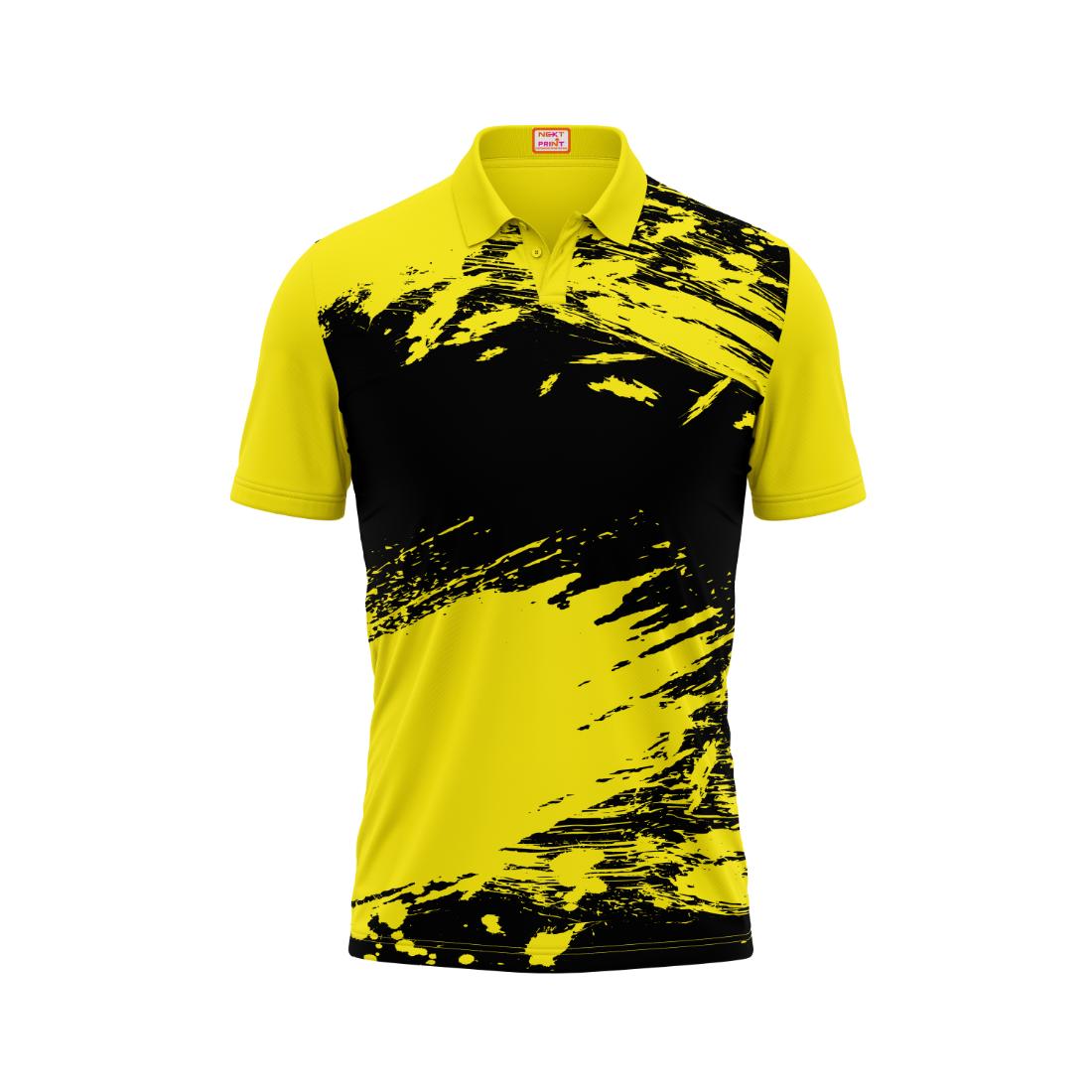 Sublimation Printing Yellow Black Polo Shirt Next Print Customised