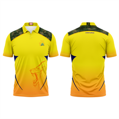 Next Print Customised Ipl Chennai Super Kings Polo Collar Printed Jersey.