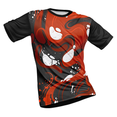 Polyester Half Sleeve Jersey with Round Collar and All Over Digital Print.