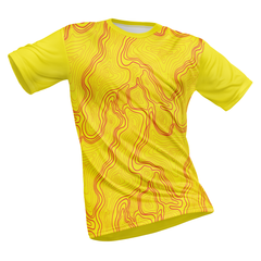 Polyester Half Sleeve Jersey with Round Collar and All Over Digital Print.