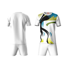 Next Print Round neck jersey white with shorts NPTS30