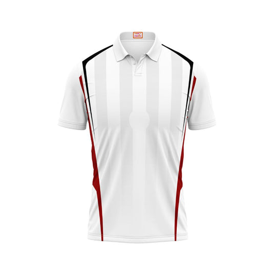 Next Print Customized Polo Neck White Jersey - NPTS114