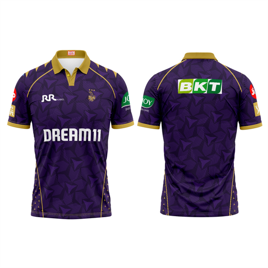 Next Print Ipl Kolkata Knight Riders Printed Polo Collar Jersey.