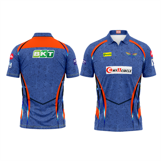 Next Print Customised Ipl Lucknow Super Giants Printed Polo Collar Jersey.