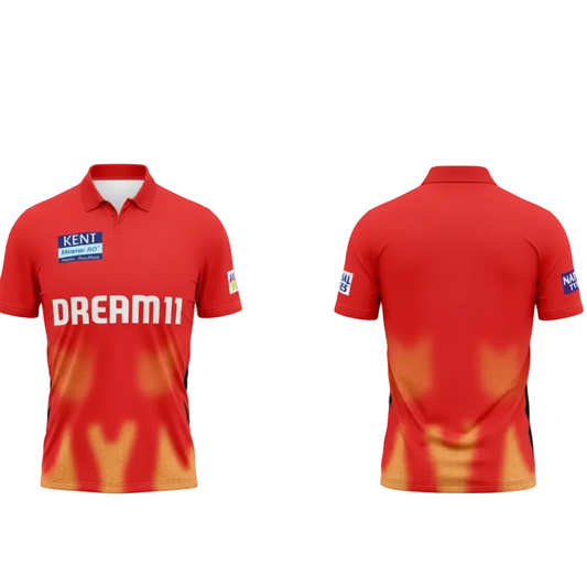 Next Print Customised Ipl Punjab Kings Printed Polo Collar Jersey