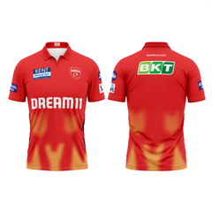 Next Print Customised Ipl Punjab Kings Printed Polo Collar Jersey