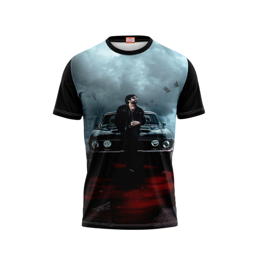 Nextprint Pawan kalyan og car black photo printed tshirt