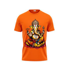 Next Print Ganesha Printed Tshirt Orange Colour Design 9
