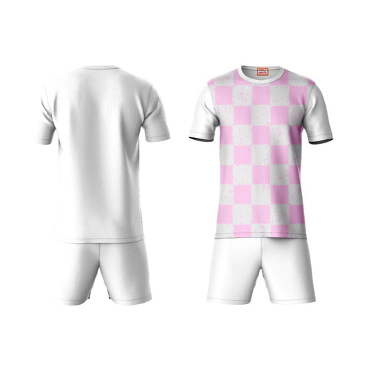 Next Print Round neck jersey white with shorts NPTS37
