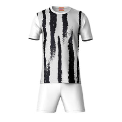 Next Print Round neck jersey white with shorts NPTS40