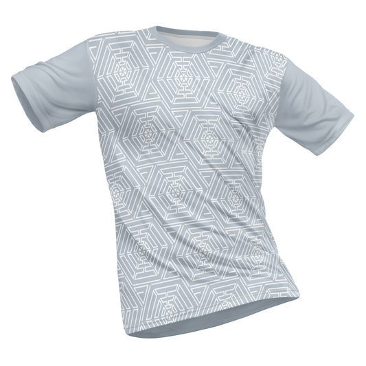 Polyester Half Sleeve Jersey with Round Collar and All Over Digital Print.