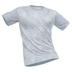 Polyester Half Sleeve Jersey with Round Collar and All Over Digital Print.