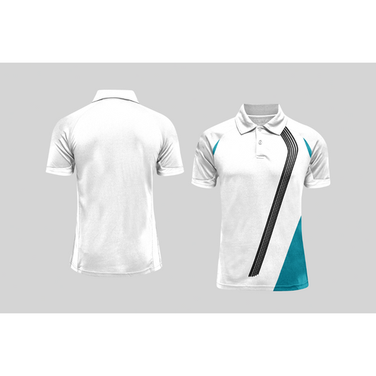 Next Print Cricket Polo Half White Customized Jersey NPCWH00A13