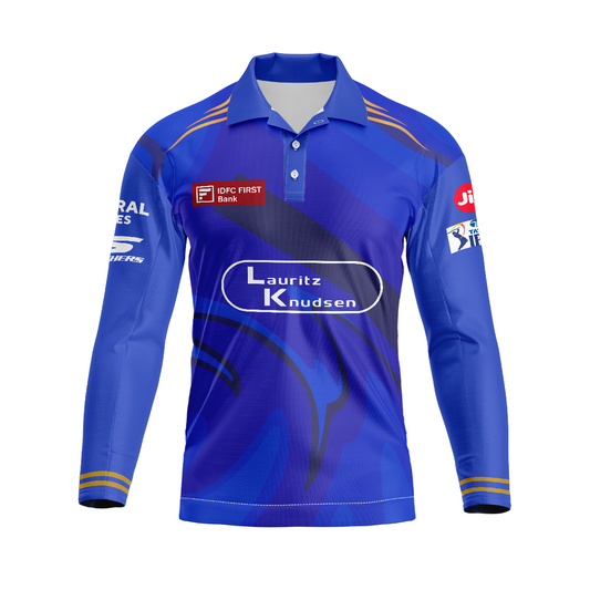 Next Print Mumbai  Jersey Printed Polo Collar Full Sleeves Jersey T-Shirt.