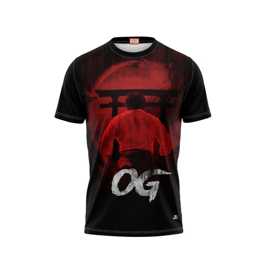 Nextprint Pawan kalyan og movie design black photo printed tshirt