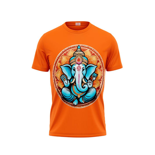 Next Print Ganesha Printed Tshirt Orange Colour Design 11