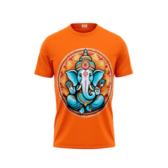 Next Print Ganesha Printed Tshirt Orange Colour Design 11