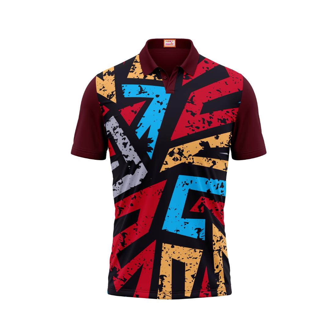 Next Print Customized Polo Neck Maroon Jersey Design 12