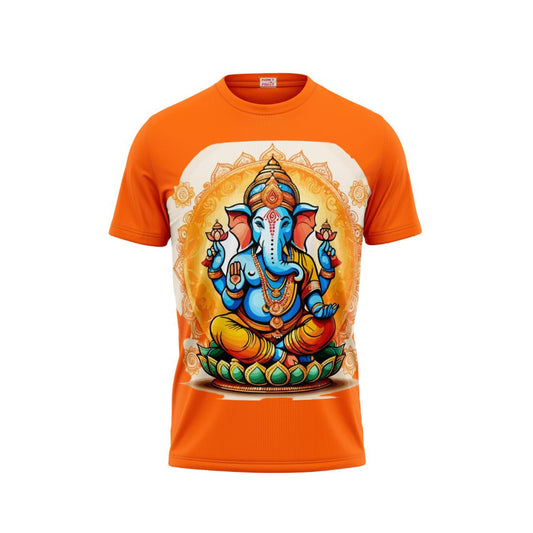 Next Print Ganesha Printed Tshirt Orange Colour Design 12