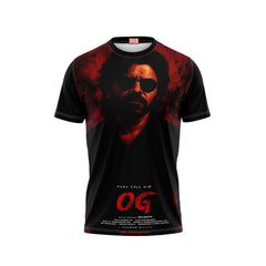 Nextprint Pawan kalyan og power star black photo printed tshirt