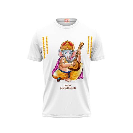Next Print Ganesha Printed Tshirt White Colour Design 14