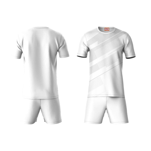 Next Print Round neck jersey white with shorts NPTS61