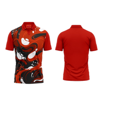 Red Polo Neck Half Sleeve T Shirt Nextprint G1322