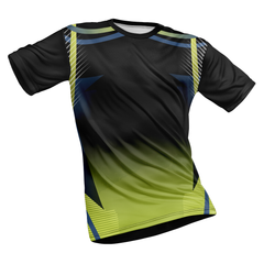 Polyester Half Sleeve Jersey with Round Collar and All Over Digital Print.