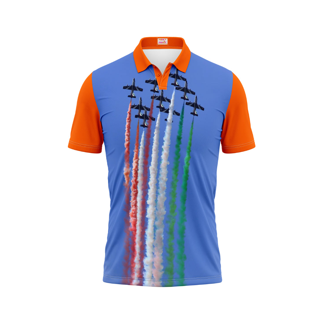 India Independence Day Polo Neck Tiranga Spirit Patriotic Printed T-Shirt | NextPrint