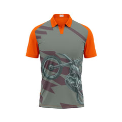 Next Print Polo Neck Printed Jersey Orange Design 14