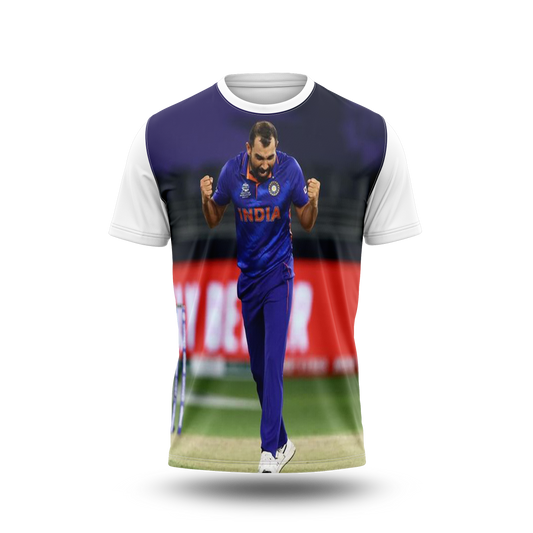 Mohammed Shami Photo Printed T-Shirt.